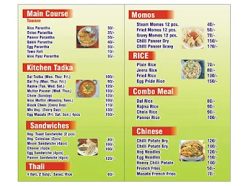 Fresh India Foods Cafe menu 