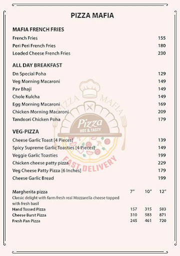 Pizza Mafia menu 