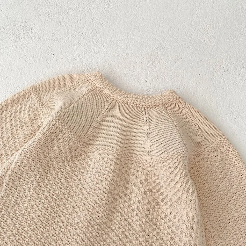 Kinderen geborduurde lange mouw gebreide jas pasgeboren vestje, zacht en comfortabel, perfect voor de allerkleinste baby's.