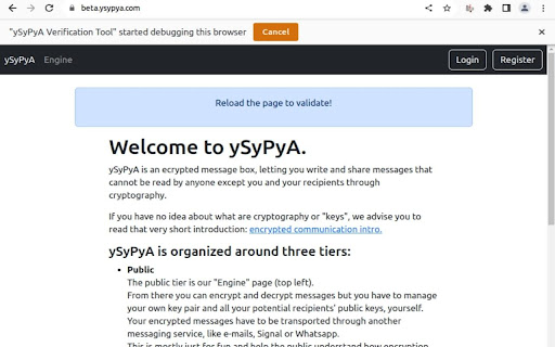 ySyPyA Verification Tool screenshot 2