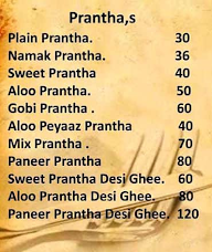 Prantha Hut menu 1