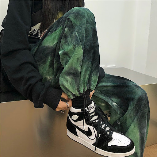 Title 1, Ins Harajuku Tie-Dye Aurora Corduroy Drawstring...