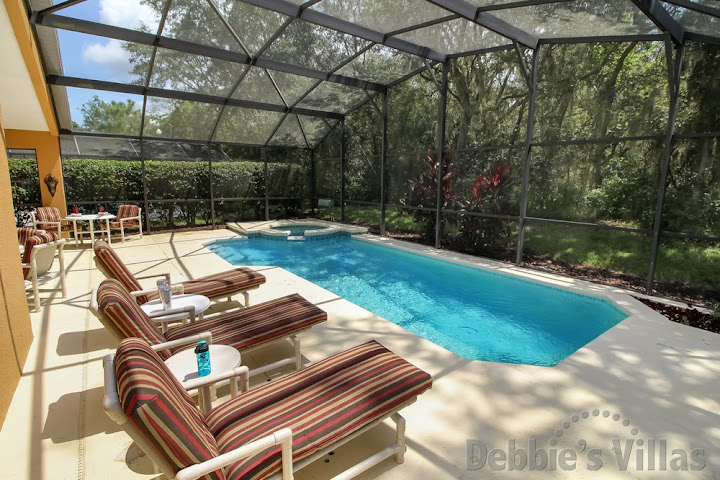 Secluded pool deck on Emerald Island