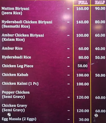 Biriyani Paradise menu 