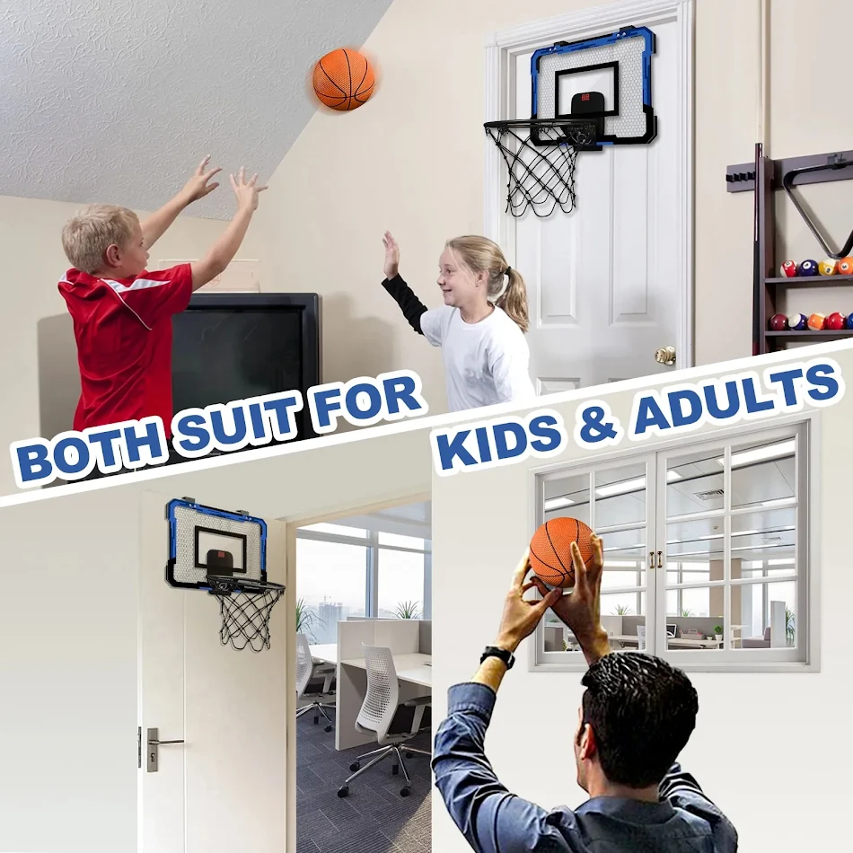 Panier de basket-ball d'intérieur pour enfants et adultes. Jeu de tir amusant, facile à installer et parfait pour la maison ou le bureau.