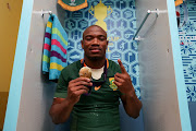 Makazole Mapimpi of South Africa at the changing room after the Rugby World Cup 2019 Final match between England and South Africa at International Stadium Yokohama on November 02, 2019 in Tokyo, Japan. 