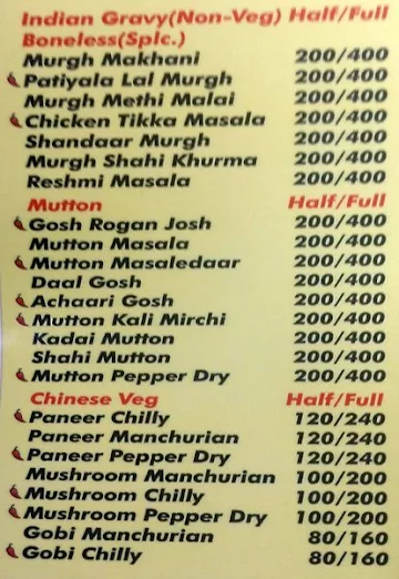 Charminar Kabab Paradise menu 