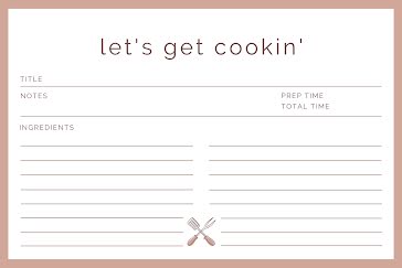 Get Cookin' - Recipe Card template