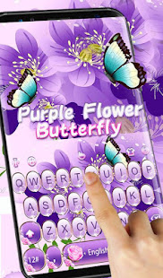Purple Flower Butterfly Keyboard Theme(圖3)-速報App