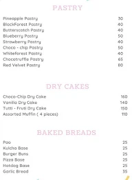 The Sweet Spot menu 2