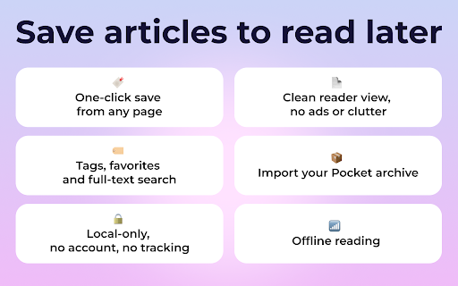 Save Articles to Read Later — Pocket Alternative & Reader View Mode screenshot 1