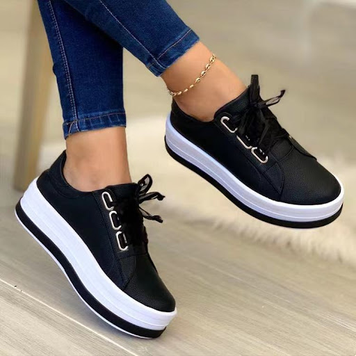 Title 5, Chaussures femmes à plateforme, lacets, style e...