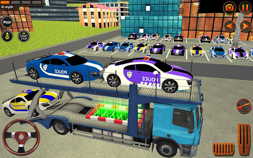 City Police Car Transporter Truck: Trailer Driving screenshots 2