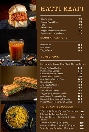 Hatti Kaapi - Coffee And More menu 