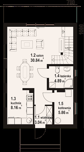 Gronów aa 70 dws - Rzut parteru