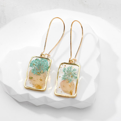 Title 2, Colorful Plant Flower Personality Girl Earrings...