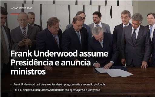 Temer por Frank Underwood