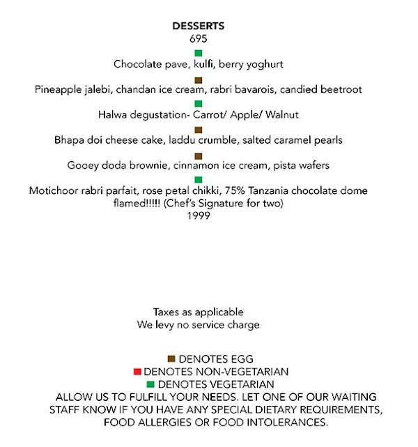 Eau De Monsoon - Le Meridien menu 