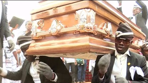 Pallbearers are lifting the mood at funerals in Ghana with flamboyant coffin-carrying dances. Families are increasingly paying for their services to send their loved ones off in style.