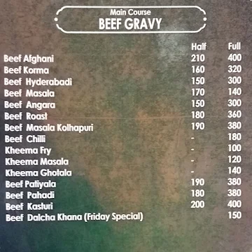 Grand Alhamdulilah Hotel menu 