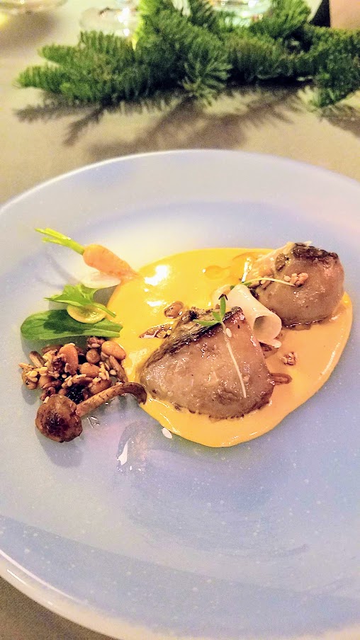 Meet the Chef Albert Adria dinner with Ataula, hudson valley foie-gras escabeche, matsutake mushrooms, and granola