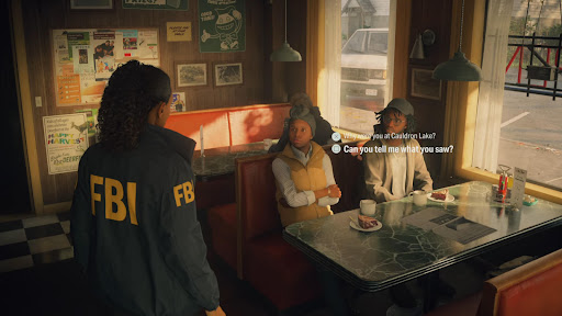 Talk to Booker and others inside the diner