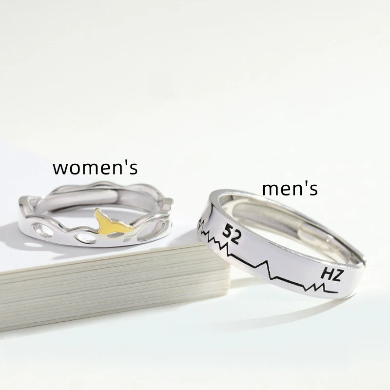 Sterling zilveren ring voor koppels Mode sieraden voor hem en haar Romantisch cadeau voor jubileum of verloving Prachtig design