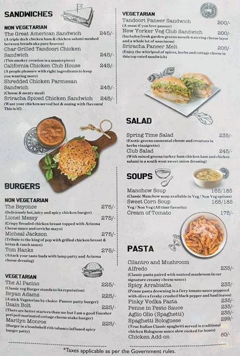 Cafe Hawkers menu 