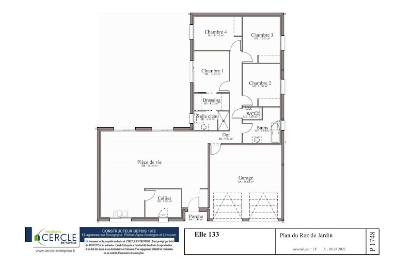  Vente Terrain + Maison - Terrain : 1 235m² - Maison : 109m² à Cusset (03300) 