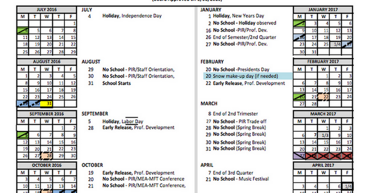 1. 2016-2017 District Calendar