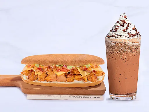 Tall Java Chip Frapuccino With Tandoori Chicken Panini Sandwich