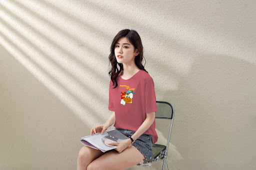 Title 2, Womens Round Neck Loose Half Sleeve Top, Korea...