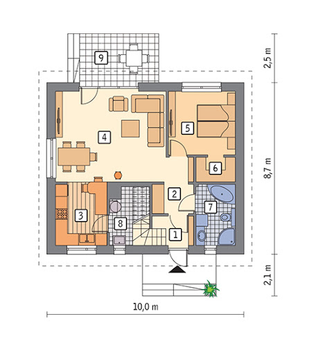 Solidny - wariant II - M252b - Rzut parteru