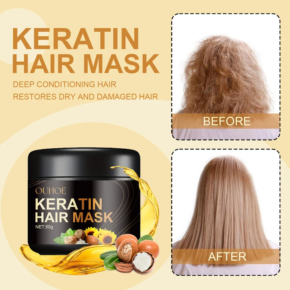 Deep Nourishing Soft Hair Repair Hair Mask Repairs Damaged Hair Deeply Hydrates and Strengthens Restores Shine and Smoot