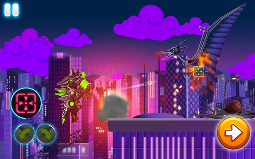 Dino Robot Wars: City Driving and Shooting Game