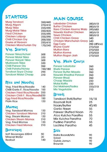 Punjabi Chaska menu 