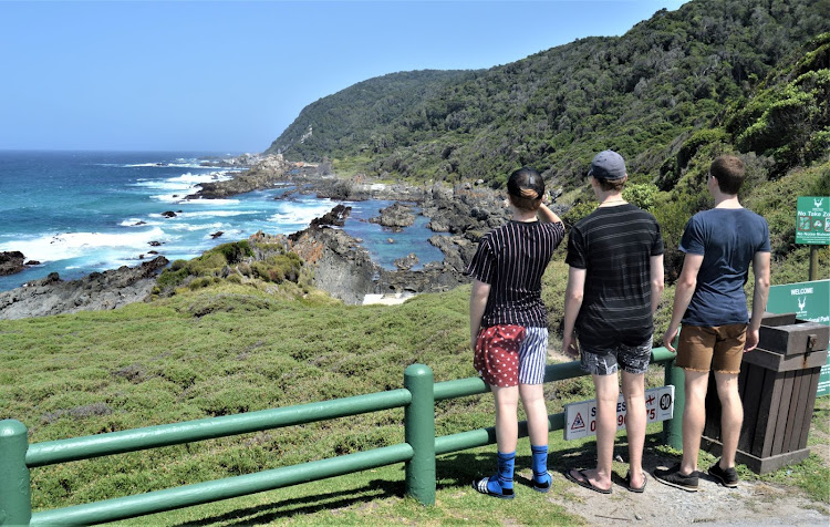 RUGGED BEAUTY: Contemplating our snorkelling 'safari' at the head of the Waterfall Trail in Storms River Mouth rest camp, centrepiece of the Tsitsikamma section of the Garden Route National Park