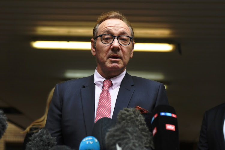 Kevin Spacey speaks outside the Southwark Crown Court in London, England, July 26 2023. Picture: CHRIS J RATCLIFFE/GETTY IMAGES