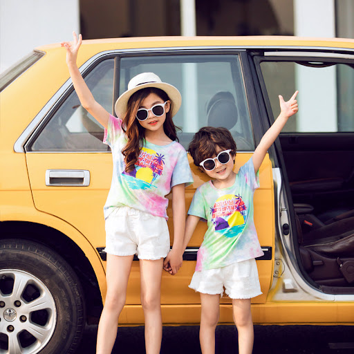 Title 5, Western Style Tie-dye Cotton Short-sleeved T-sh...
