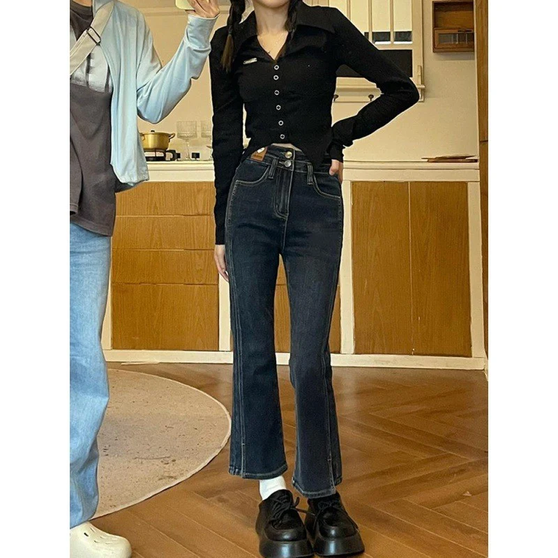 Title 6, Kadın yüksek bel yırtmaçlı skinny kot pantolon,...